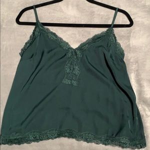 Green lace spaghetti strap